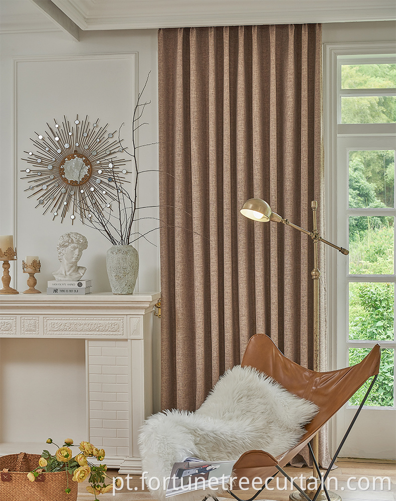 Bamboo Hemp Plain Dyed Blackout Curtain